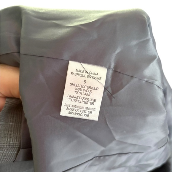 Theory Gray Wool Fully Lined Button Blazer Jacket Career Office Size 6 - Picture 6 of 6